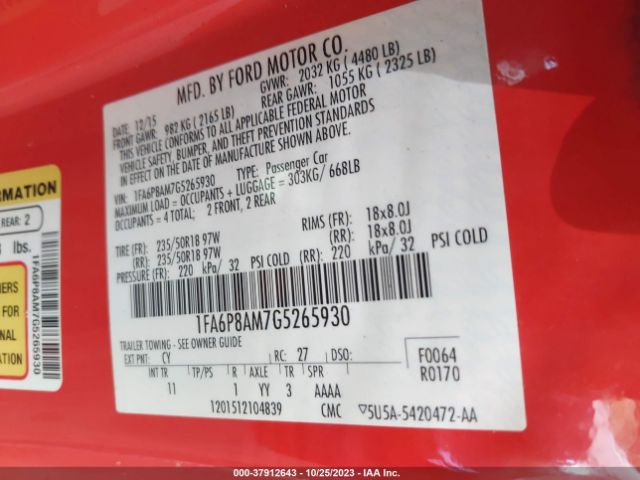 1FA6P8AM7G5265930 Ford Mustang V6