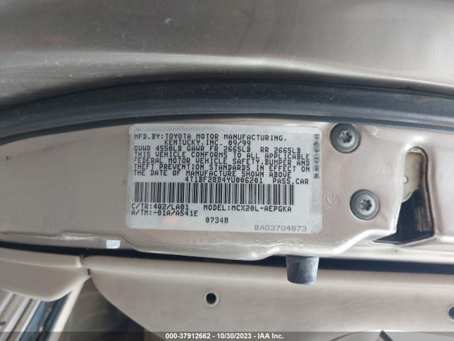 2000 TOYOTA AVALON XLS VIN: 4T1BF28B4YU006201
