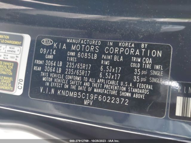 KNDMB5C19F6022372 KIA SEDONA LX