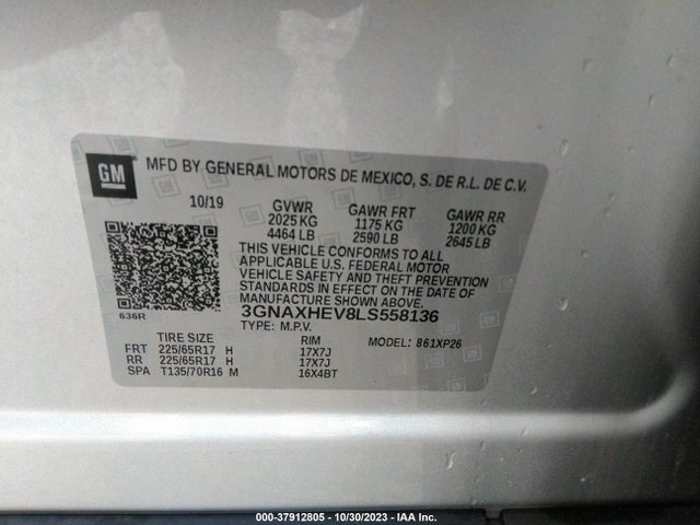Chevrolet EQUINOX LS 2020 3GNAXHEV8LS558136 Image 9
