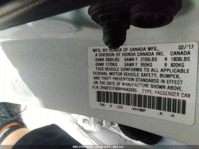2HGFC1F40HH643295 Honda Civic Ex-t
