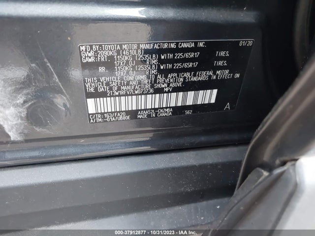 Toyota Rav4 Xle 2020 2T3W1RFV7LW073736 Image 9