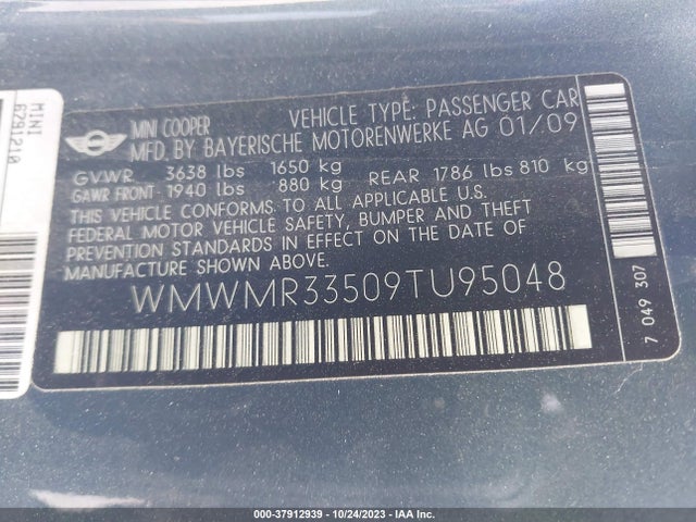 2009 MINI COOPER WMWMR33509TU95048 Photo 8