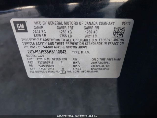 2GKFLUE35H6113042 GMC Terrain Slt