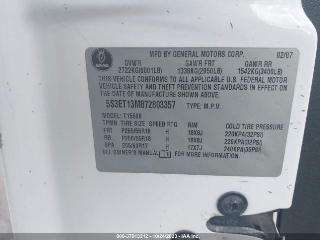 2007 SAAB 9-7X 5S3ET13M872803357 Photo 8