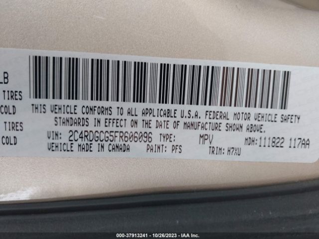 2C4RDGCG5FR606096 Dodge Grand Caravan Sxt