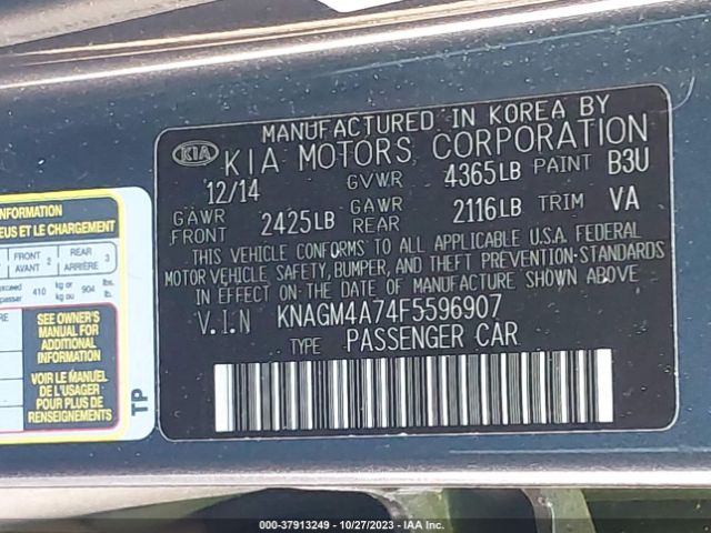 KNAGM4A74F5596907 KIA Optima Lx