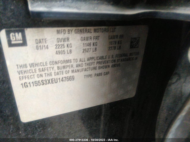 2014 CHEVROLET IMPALA 2LZ VIN: 1G1155S3XEU147669