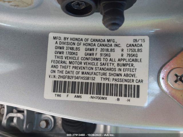 2HGFB2F54FH558152 Honda Civic Sedan Lx
