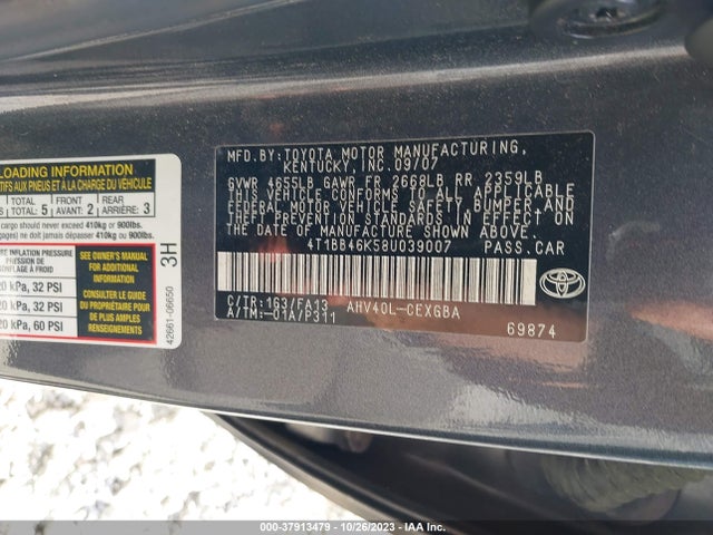 2008 TOYOTA CAMRY HYBRID 4T1BB46K58U039007 Photo 8