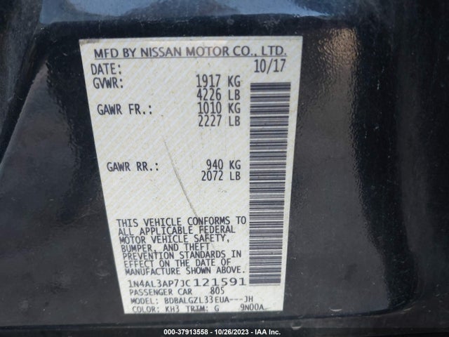 2018 NISSAN ALTIMA 2.5 S VIN: 1N4AL3AP7JC121591