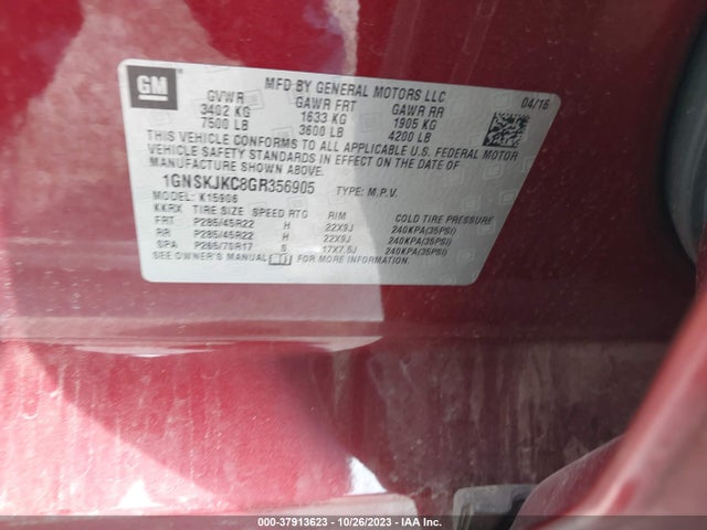 Chevrolet Suburban Ltz 2016 1GNSKJKC8GR356905 Image 9
