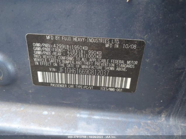2009 SUBARU IMPREZA WAGON JF1GH61669G812037 Photo 8