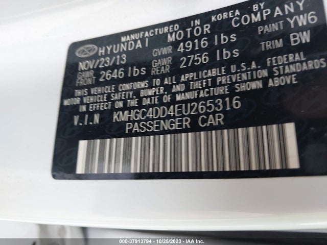 Hyundai Genesis 3.8l 2014 KMHGC4DD4EU265316 Image 9