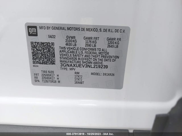 Chevrolet EQUINOX LT 2022 3GNAXUEV3NL219239 Image 9