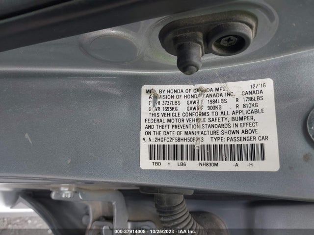 Honda Civic Sedan Lx 2017 2HGFC2F58HH508323 Image 9