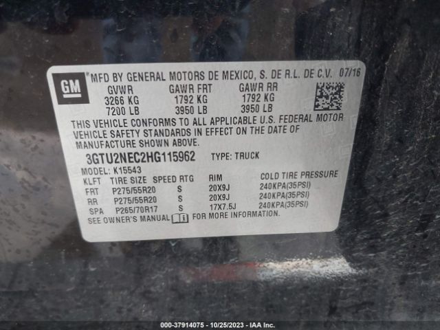 3GTU2NEC2HG115962 GMC Sierra 1500 Slt