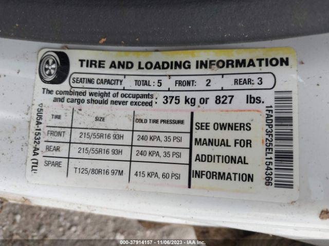 1FADP3F25EL154366 Ford FOCUS SE