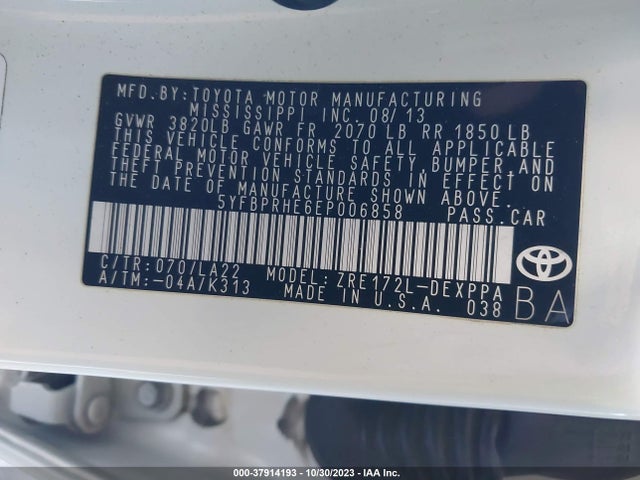 Toyota Corolla Le Eco 2014 5YFBPRHE6EP006858 Image 9