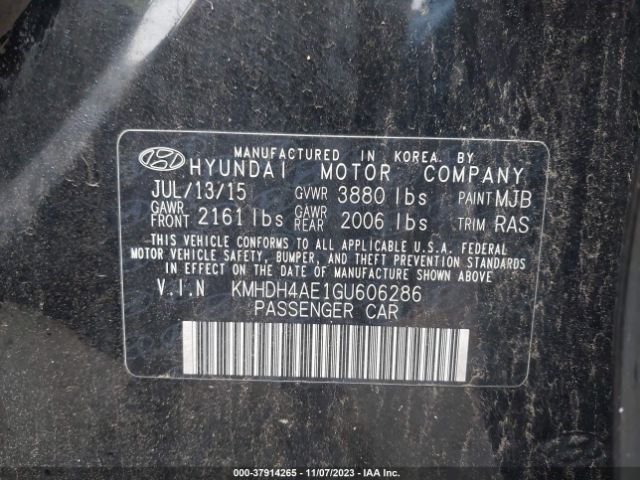 KMHDH4AE1GU606286 Hyundai ELANTRA SE