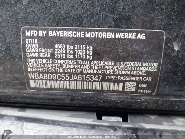 37914382 :رقم المزاد ، WBA8D9C55JA615347 vin ، 2018 Bmw 330i Xdrive مزاد بيع