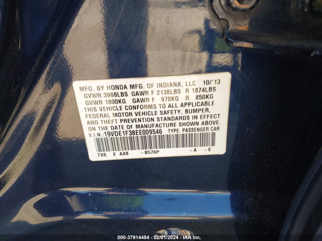 19VDE1F38EE009546 Acura Ilx 2.0l