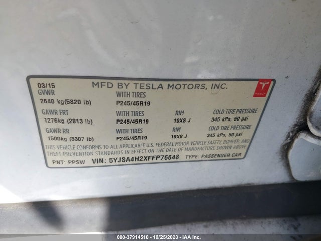 5YJSA4H2XFFP76648 Tesla Model S 85d/p85d/70d/90d/p90d