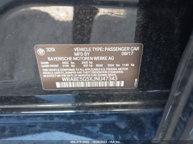WBA8E5G5XJNU47343 BMW 320i Xdrive
