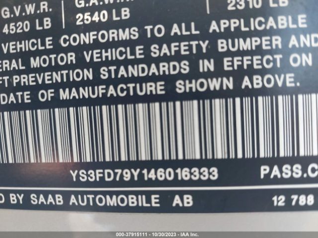 2004 SAAB 9-3 YS3FD79Y146016333 Photo 8