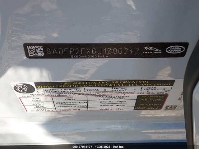 2018 JAGUAR E-PACE SADFP2FX6J1Z00343 Photo 8