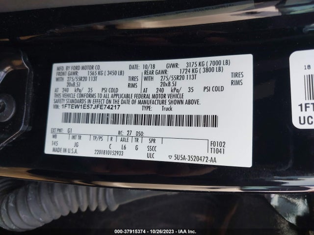 Ford F-150 Xl 2018 1FTEW1E57JFE74217 Image 9