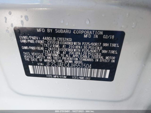 JF2SJAEC4JH551504 Subaru Forester Premium