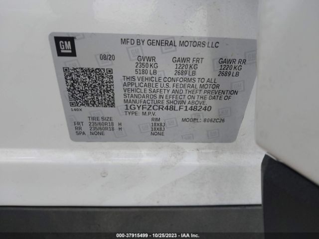 1GYFZCR48LF148240 Cadillac Xt4 Fwd Premium Luxury