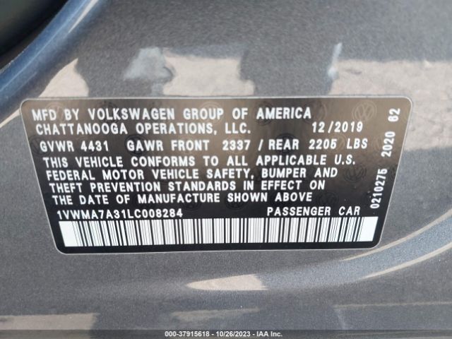 1VWMA7A31LC008284 Volkswagen Passat 2.0t R-line
