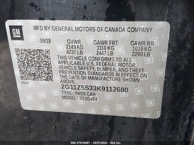 Chevrolet IMPALA LT 2019 2G11Z5S33K9112680 Image 9