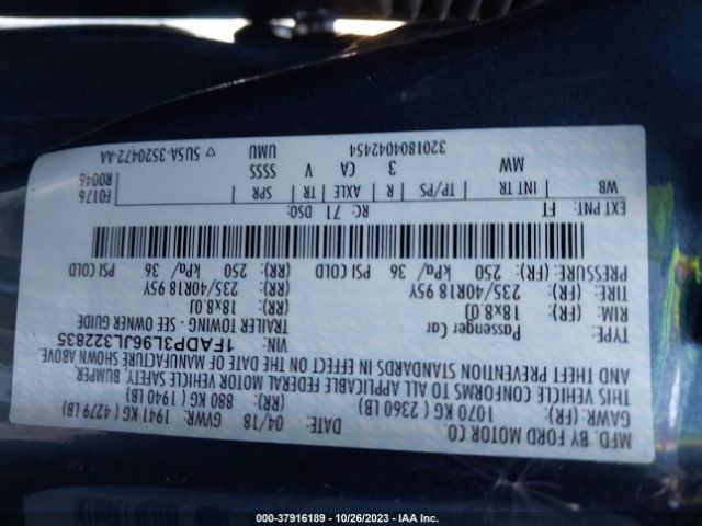 1FADP3L96JL322835 Ford FOCUS ST