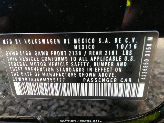 3VW2B7AJ4HM259177 Volkswagen Jetta 1.4t S