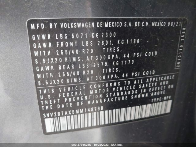 2021 VOLKSWAGEN TIGUAN 3VV2B7AX5MM148768 Photo 8