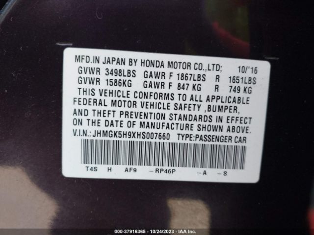 JHMGK5H9XHS007660 Honda Fit Ex-l