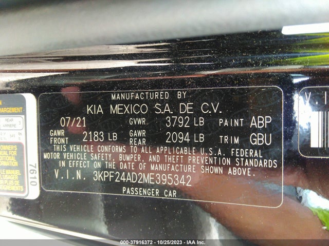 KIA Forte Lxs 2021 3KPF24AD2ME395342 Image 9