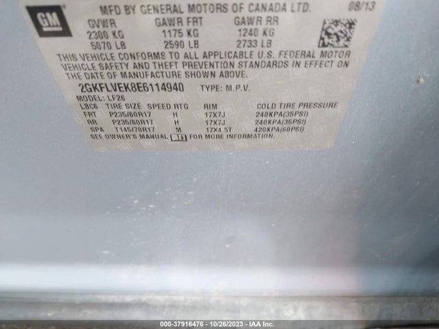 GMC Terrain Sle 2014 2GKFLVEK8E6114940 Image 9