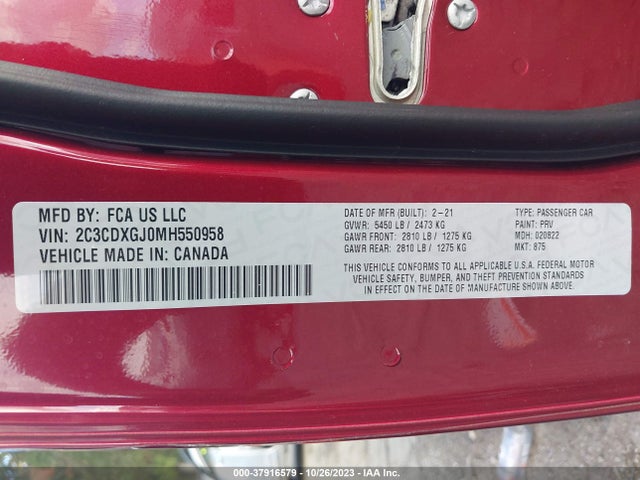 Dodge Charger Scat Pack Rwd 2021 2C3CDXGJ0MH550958 Image 9
