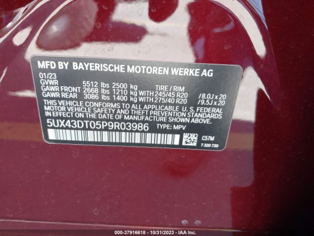 5UX43DT05P9R03986 BMW X4 M40i