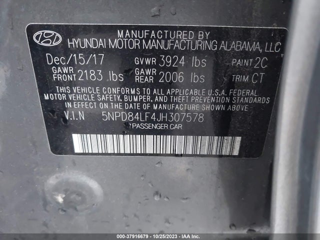 Hyundai Elantra Value Edition 2018 5NPD84LF4JH307578 Image 9