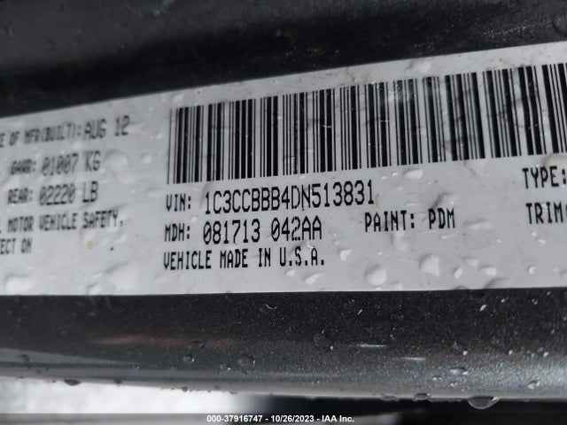 2013 CHRYSLER 200 TOURING VIN: 1C3CCBBB4DN513831