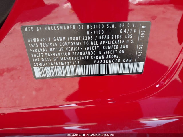 3VWD17AJ6EM431118 Volkswagen Jetta Sedan Se W/connectivity