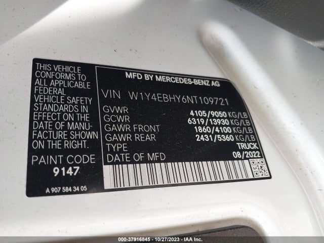 W1Y4EBHY6NT109721 Mercedes-Benz Sprinter 2500