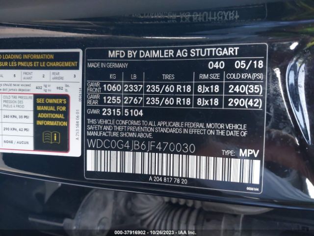 WDC0G4JB6JF470030 Mercedes-Benz Glc Glc 300