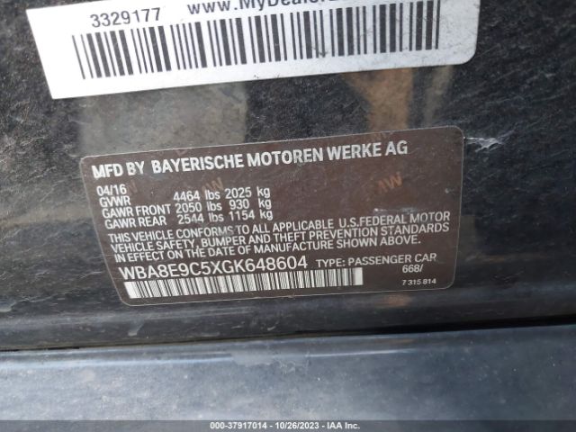 WBA8E9C5XGK648604 BMW 3 Series 328i