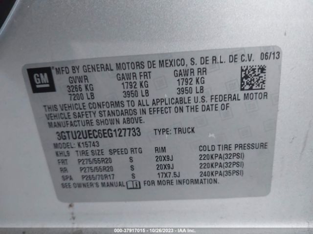 3GTU2UEC6EG127733 GMC Sierra 1500 Sle